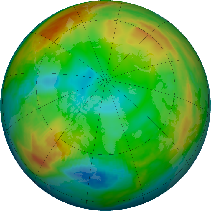 Arctic ozone map for 02 January 1979